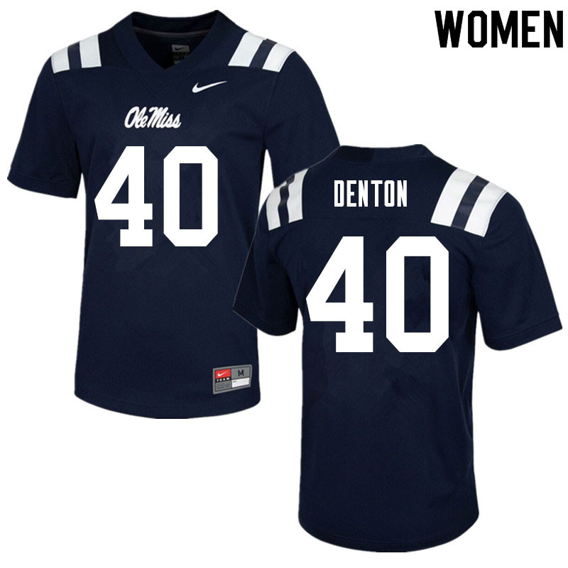 Jalen Denton Ole Miss Rebels NCAA Women's Navy #40 Stitched Limited College Football Jersey VDT0558SK